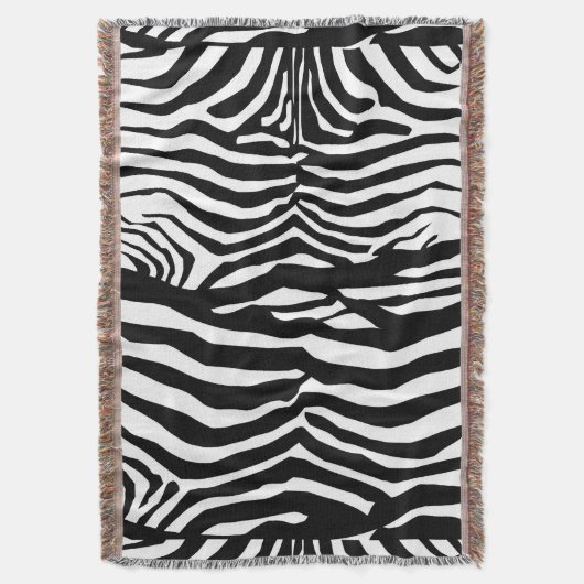 Zebra Print, Zebrastreifen, schwarz und weiß Decke (Vorderseite Vertikal)