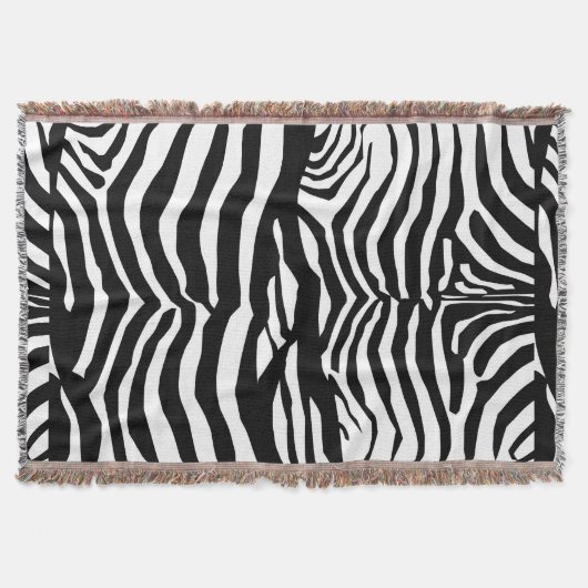 Zebra Print, Zebrastreifen, schwarz und weiß Decke (Vorderseite)
