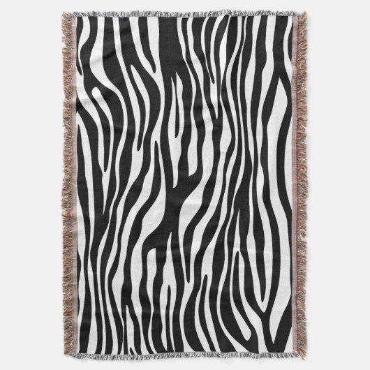 Zebra Print, Zebrastreifen, schwarz und weiß Decke (Vorderseite Vertikal)