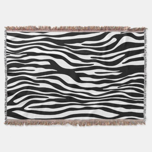 Zebra Print, Zebrastreifen, schwarz und weiß Decke (Vorderseite)