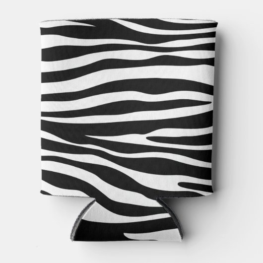 Zebra Print, Zebrastreifen, schwarz und weiß Dosenkühler (Vorderseite)