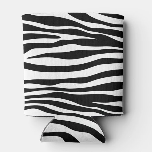 Zebra Print, Zebrastreifen, schwarz und weiß Dosenkühler (Rückseite)