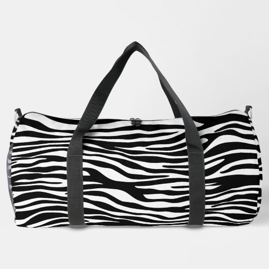 Zebra Print, Zebrastreifen, schwarz und weiß Duffle Bag (Rückseite)