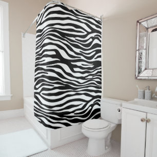 Zebra Print, Zebrastreifen, schwarz und weiß Duschvorhang