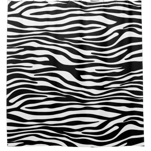 Zebra Print, Zebrastreifen, schwarz und weiß Duschvorhang (Vorderseite)