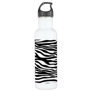 Zebra Print, Zebrastreifen, schwarz und weiß Edelstahlflasche