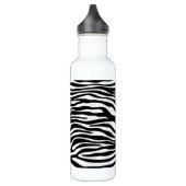 Zebra Print, Zebrastreifen, schwarz und weiß Edelstahlflasche (Links)