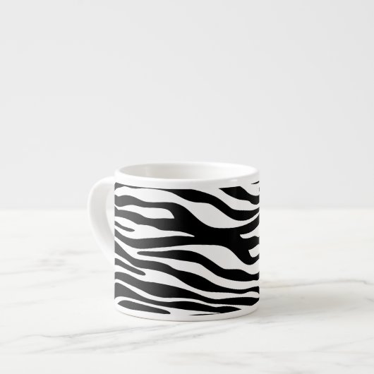 Zebra Print, Zebrastreifen, schwarz und weiß Espressotasse (Vorderseite Links)