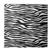 Zebra Print, Zebrastreifen, schwarz und weiß Fliese (Vorderseite)