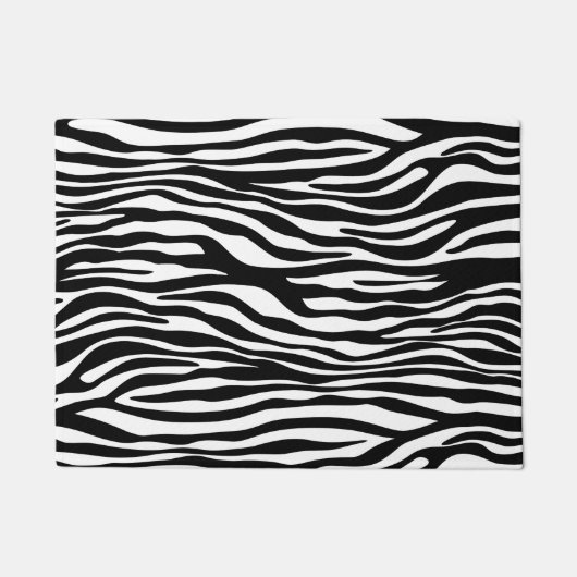 Zebra Print, Zebrastreifen, schwarz und weiß Fußmatte (Vorderseite)