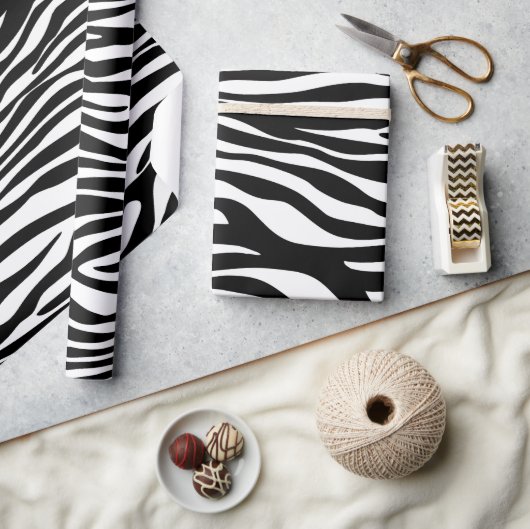 Zebra Print, Zebrastreifen, schwarz und weiß Geschenkpapier (Kunsthandwerk)