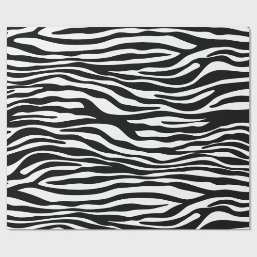 Zebra Print, Zebrastreifen, schwarz und weiß Geschenkpapier (Flach)