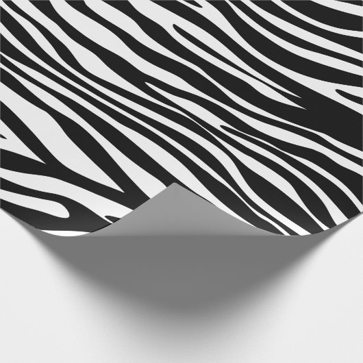 Zebra Print, Zebrastreifen, schwarz und weiß Geschenkpapier (Ecke)