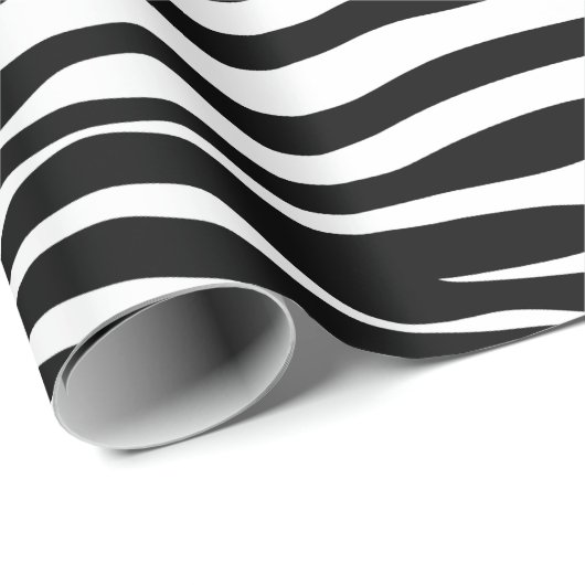 Zebra Print, Zebrastreifen, schwarz und weiß Geschenkpapier (Rolleneckpunkt)