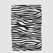 Zebra Print, Zebrastreifen, schwarz und weiß Golfhandtuch (Vorderseite)