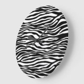 Zebra Print, Zebrastreifen, schwarz und weiß Große Wanduhr (Winkel)