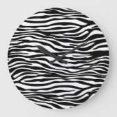 Zebra Print, Zebrastreifen, schwarz und weiß Große Wanduhr (Vorderseite)