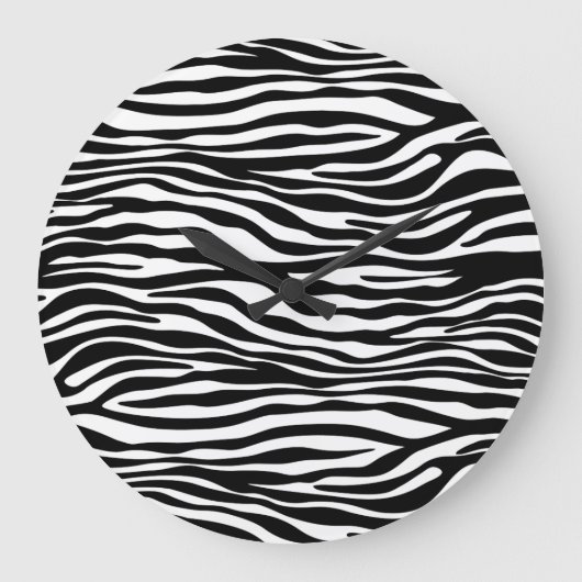 Zebra Print, Zebrastreifen, schwarz und weiß Große Wanduhr (Vorderseite)