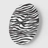 Zebra Print, Zebrastreifen, schwarz und weiß Große Wanduhr (Winkel)