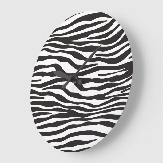 Zebra Print, Zebrastreifen, schwarz und weiß Große Wanduhr (Winkel)