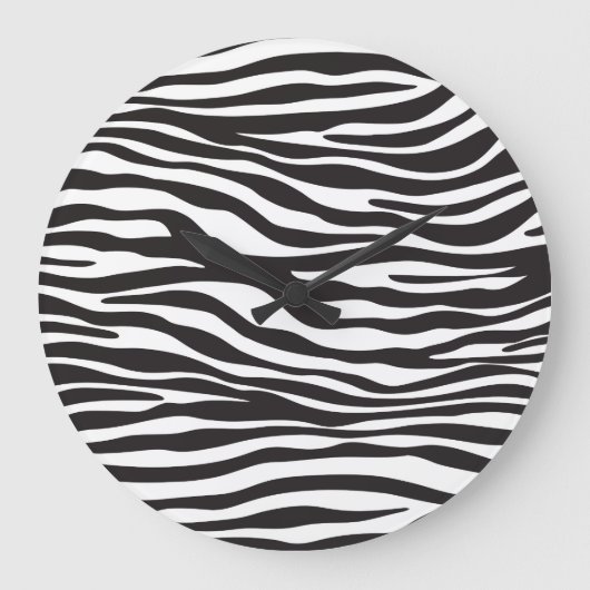 Zebra Print, Zebrastreifen, schwarz und weiß Große Wanduhr (Vorderseite)