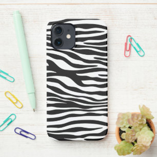 Zebra Print, Zebrastreifen, schwarz und weiß iPhone 12 Hülle