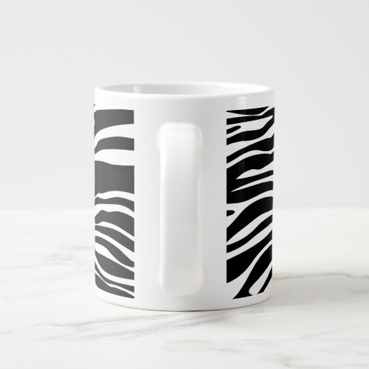 Zebra Print, Zebrastreifen, schwarz und weiß Jumbo-Tasse (Rückseite)
