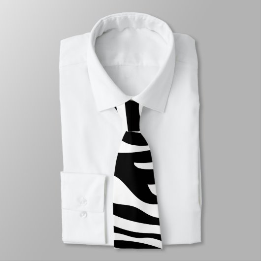 Zebra Print, Zebrastreifen, schwarz und weiß Krawatte (Gebunden)