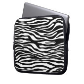 Zebra Print, Zebrastreifen, schwarz und weiß Laptopschutzhülle (Vorderseite Links)