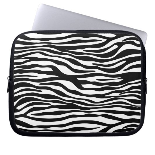Zebra Print, Zebrastreifen, schwarz und weiß Laptopschutzhülle (Vorderseite)