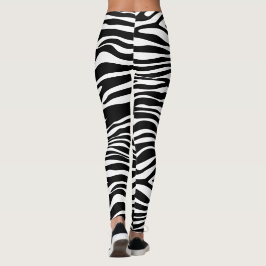 Zebra Print, Zebrastreifen, schwarz und weiß Leggings (Rückseite)