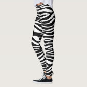 Zebra Print, Zebrastreifen, schwarz und weiß Leggings (Links)