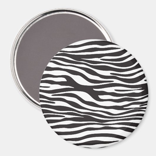 Zebra Print, Zebrastreifen, schwarz und weiß Magnet (Vorderseite/Rückseite)