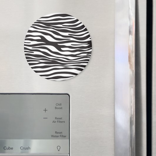 Zebra Print, Zebrastreifen, schwarz und weiß Magnet (In Situ (Kühlschrank))