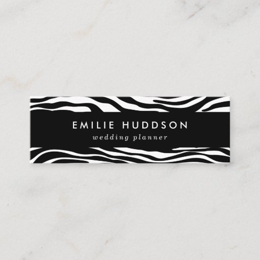 Zebra Print, Zebrastreifen, schwarz und weiß Mini Visitenkarte (Vorderseite)