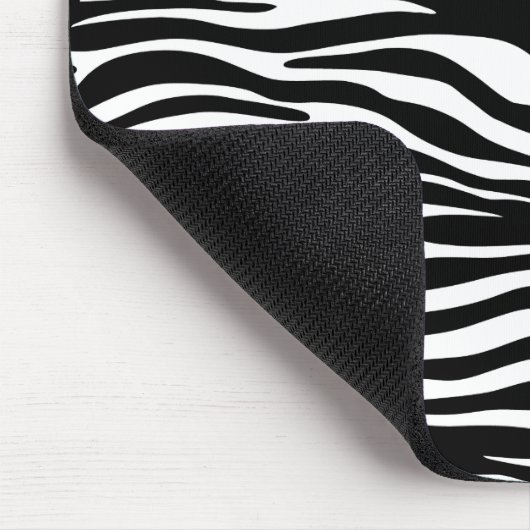 Zebra Print, Zebrastreifen, schwarz und weiß Mousepad (Ecke)