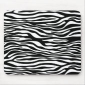 Zebra Print, Zebrastreifen, schwarz und weiß Mousepad (Vorne)