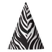 Zebra Print, Zebrastreifen, schwarz und weiß Partyhütchen (Rückseite)
