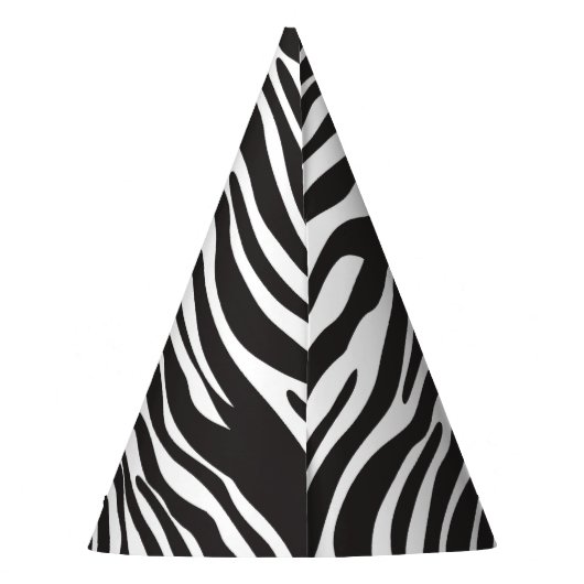 Zebra Print, Zebrastreifen, schwarz und weiß Partyhütchen (Rückseite)