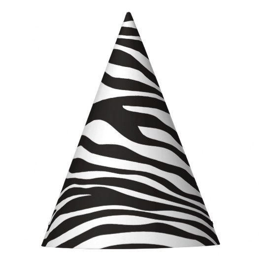 Zebra Print, Zebrastreifen, schwarz und weiß Partyhütchen (Vorderseite)