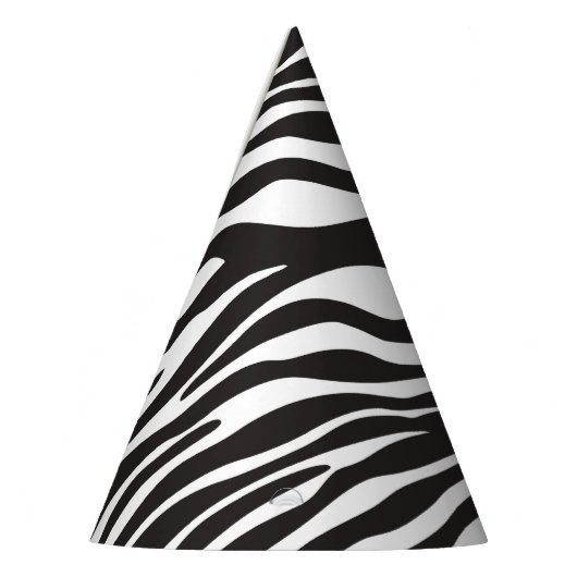 Zebra Print, Zebrastreifen, schwarz und weiß Partyhütchen (Links)