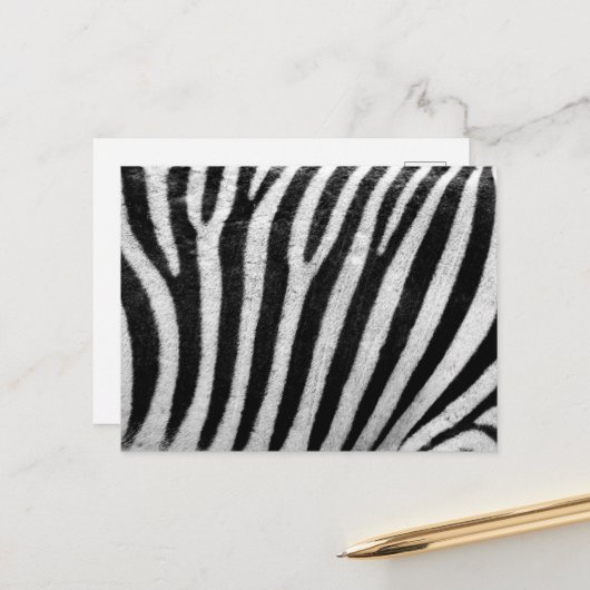 Zebra Print, Zebrastreifen, schwarz und weiß Postkarte (Vorderseite/Rückseite Beispiel)