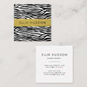 Zebra Print, Zebrastreifen, schwarz und weiß Quadratische Visitenkarte (Vorne/Hinten)