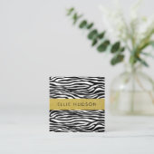Zebra Print, Zebrastreifen, schwarz und weiß Quadratische Visitenkarte (Stehend Vorderseite)
