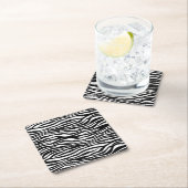 Zebra Print, Zebrastreifen, schwarz und weiß Rechteckiger Pappuntersetzer (Vor Ort)