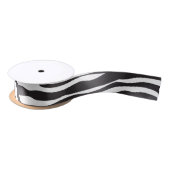 Zebra Print, Zebrastreifen, schwarz und weiß Satinband (Spule)