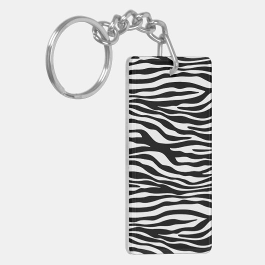 Zebra Print, Zebrastreifen, schwarz und weiß Schlüsselanhänger (Vorderseite links)