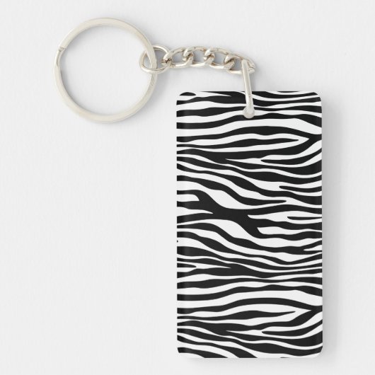 Zebra Print, Zebrastreifen, schwarz und weiß Schlüsselanhänger (Vorderseite)