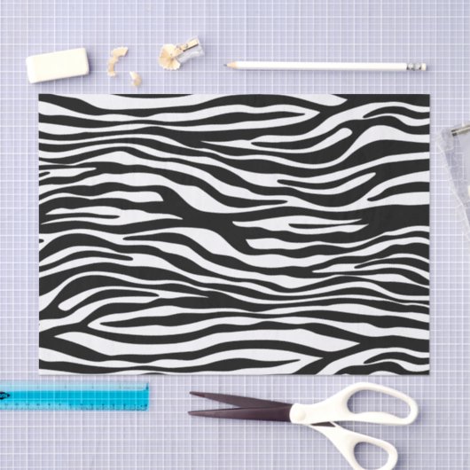 Zebra Print, Zebrastreifen, schwarz und weiß Seidenpapier (Handwerk)