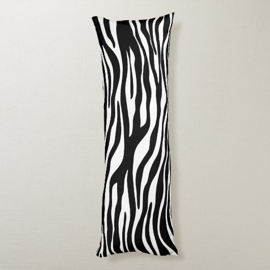 Zebra Print, Zebrastreifen, schwarz und weiß Seitenschläferkissen (Rückseite (Vertikal))